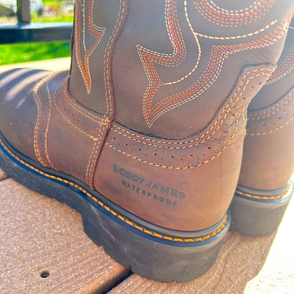 Cody James Men's Western Pull On Work Boots - Round Toe NWOT - Picture 5 of 9